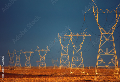Power lines powerlines sunset North Dakota late spring film capture photo