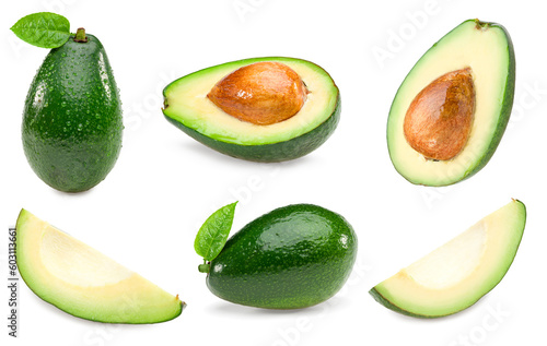 fresh avocado isolated on white background. full depth of field. clipping path