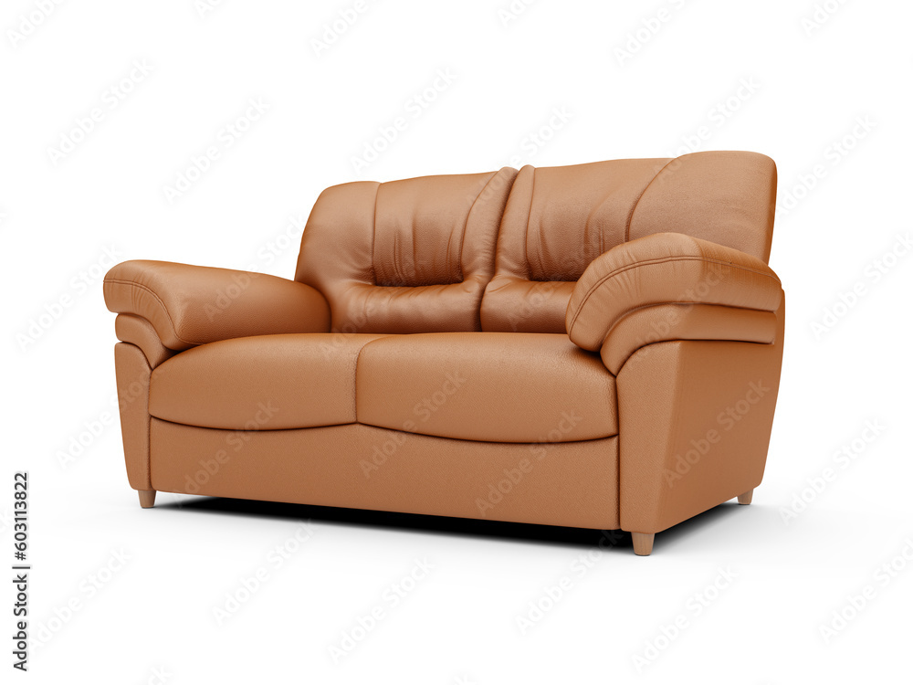 isolated brown sofa over white background isolated brown sofa over white background