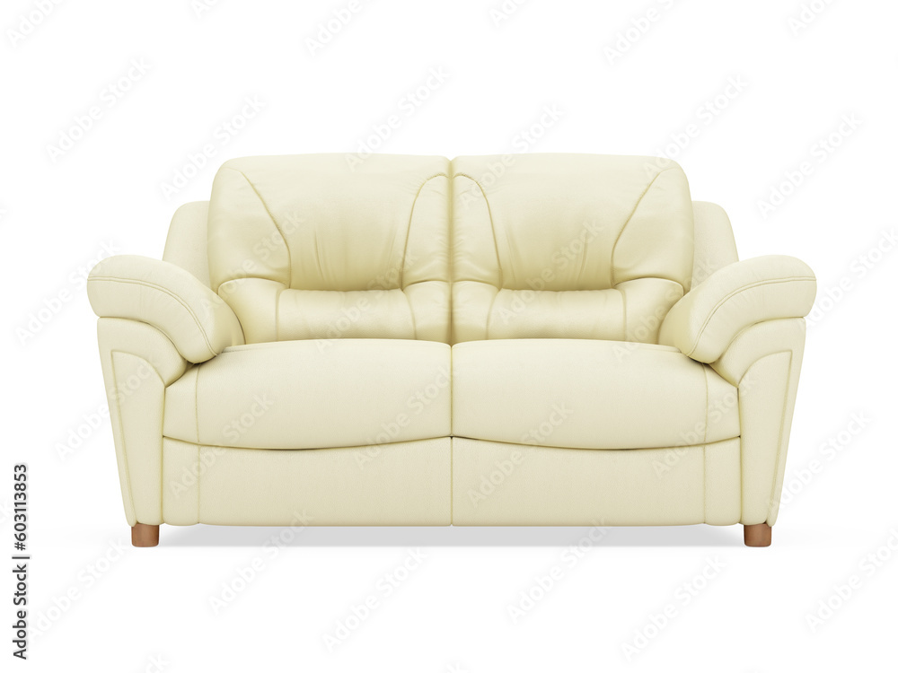 isolated beige sofa over white background isolated beige sofa over white background