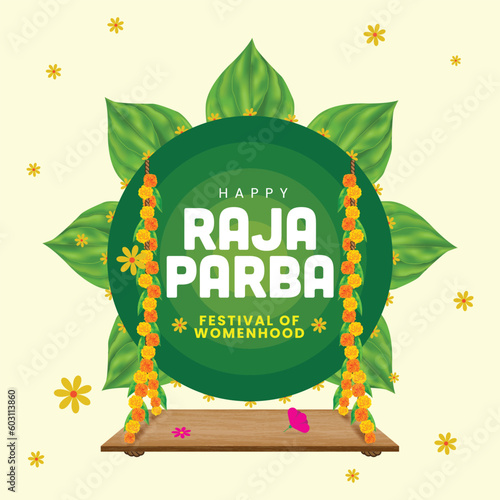 Happy Raja Parba, also known as Mithuna Sankranti, raja sankranti - Odisha Festival