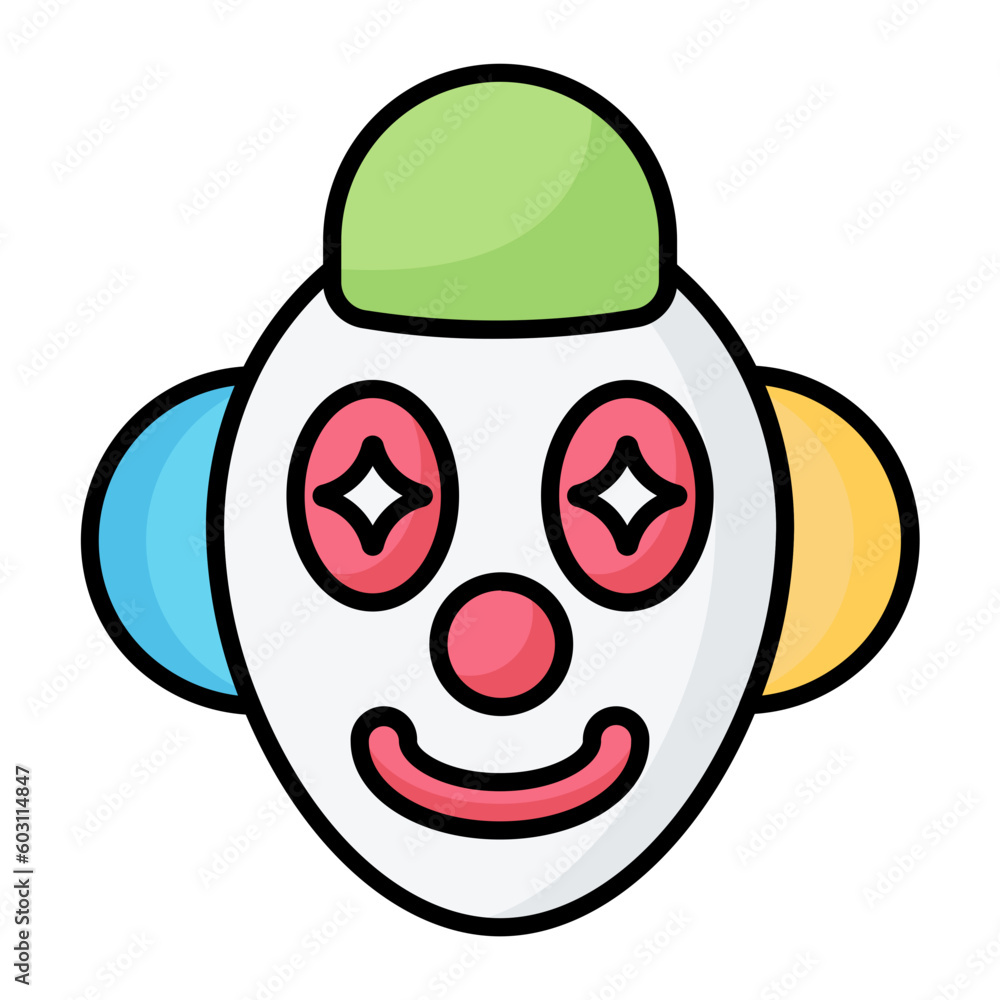 Obraz premium Clown Line Color Icon