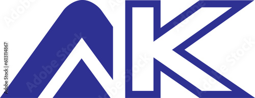 AK latter logo, Graphic design and template
