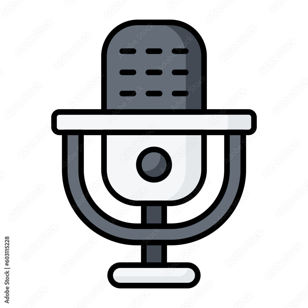 Microphone Line Color Icon Microphone Line Color Icon