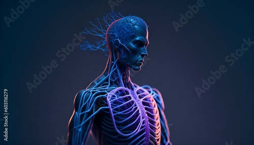 3D X-ray Anatomy Science Concept Created With Generative Ai