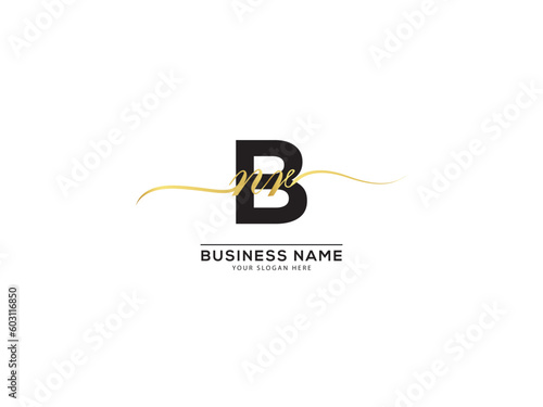 Alphabet Bnr nbr Signature Logo Letter Vector Art For Shop photo