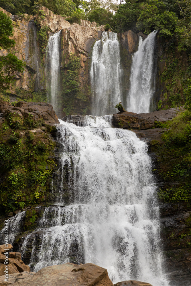 Waterfall nature landscape in Lush Nature Costa Rica rainforest Waterfall nature landscape in Lush Nature Costa Rica rainforest