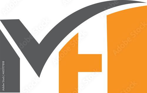 MH latter logo, Graphic design and template