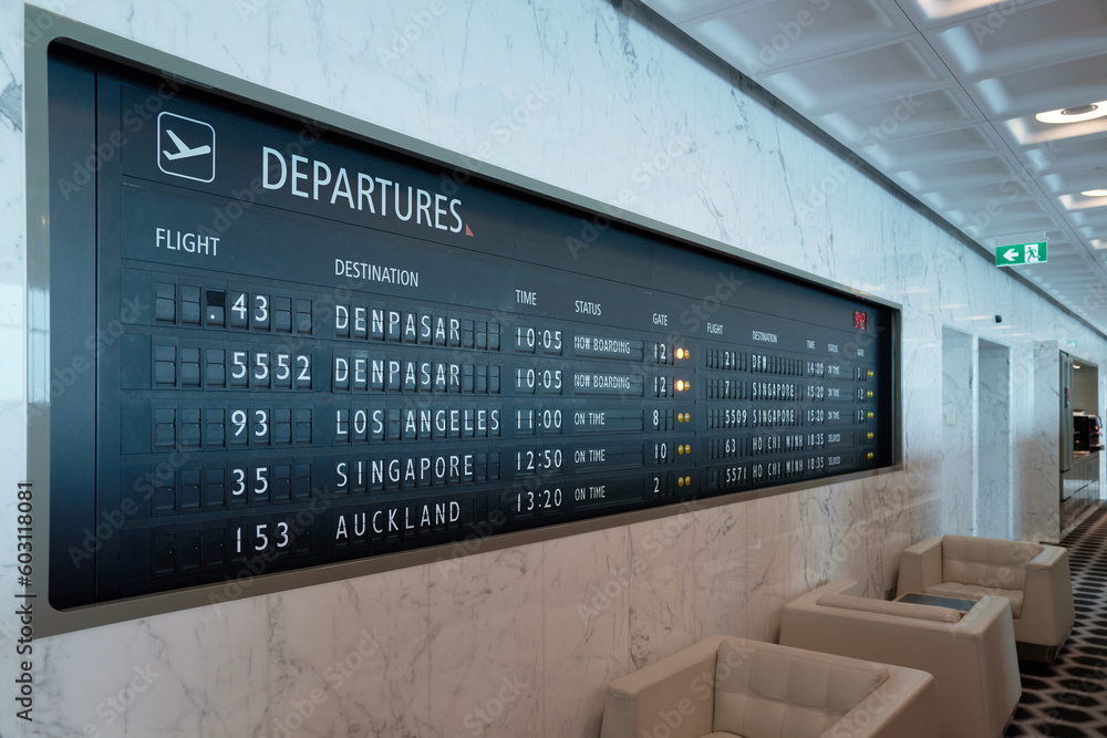 Airline departure board Airline departure board