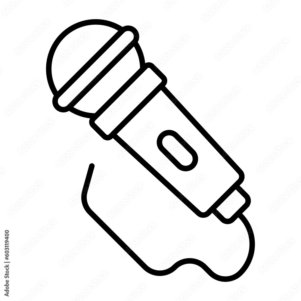 Obraz premium Karaoke Thin Line Icon
