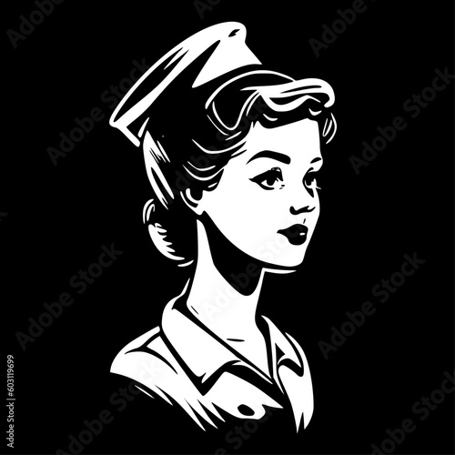 Nurse - Minimalist and Flat Logo - Vector illustration