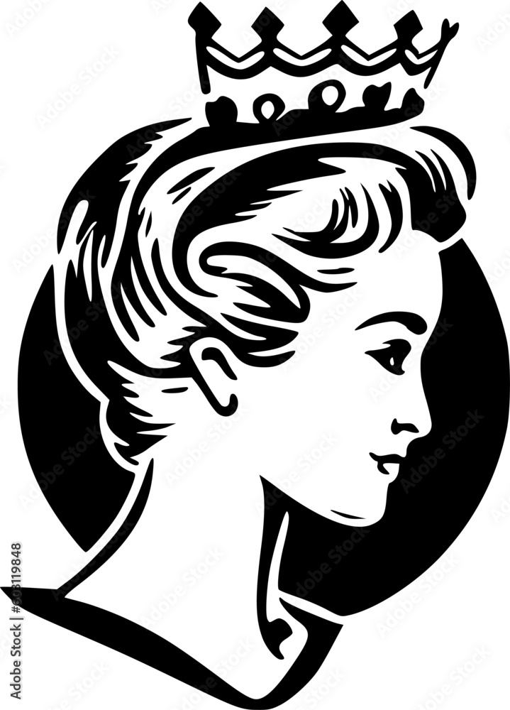 Queen - Minimalist and Flat Logo - Vector illustration