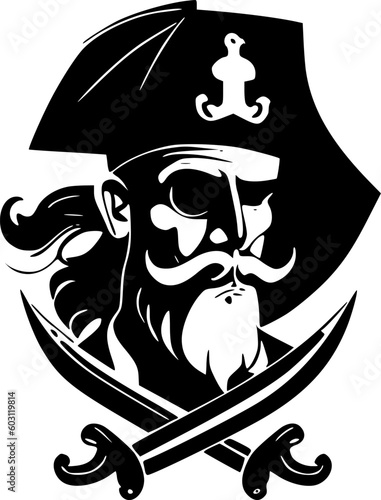 Pirate | Minimalist and Simple Silhouette - Vector illustration