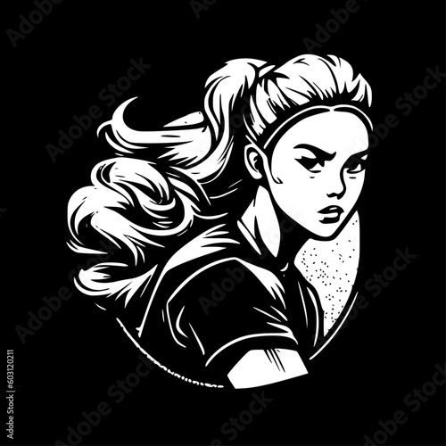 Softball - Minimalist and Flat Logo - Vector illustration