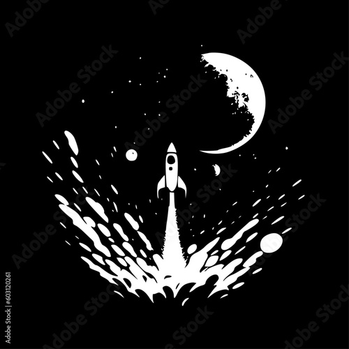 Space | Black and White Vector illustration