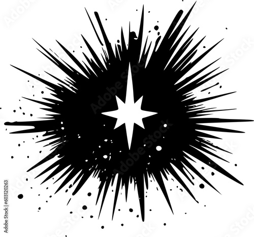 Sparkle - Black and White Isolated Icon - Vector illustration
