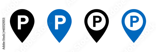 Parking location icon set