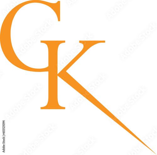 GK latter logo, graphic design and template