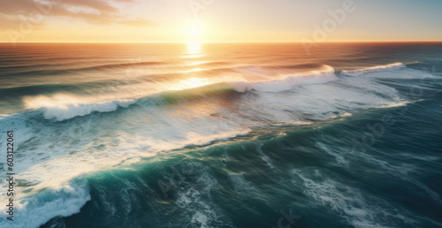 Big powerful ocean wave. Generative AI