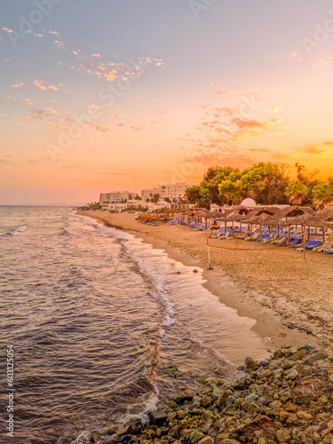 Landscape in a beach in Hammamet, Tunisia photo
