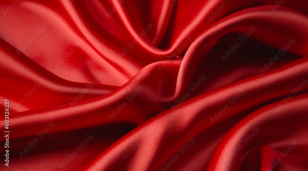 Red silk background. Generative AI. Red silk background. Generative AI.