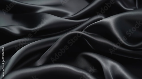 Black silk background. Generative AI.