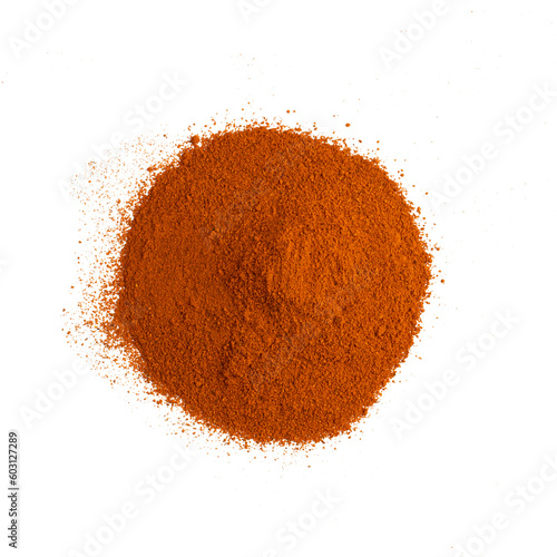 A Pile of Natural Organic Turmeric Powder in White Background