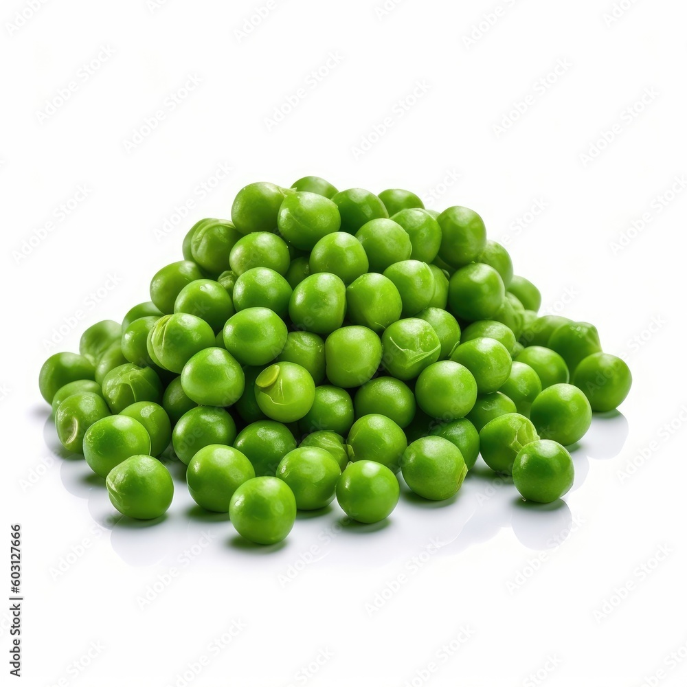 Peas isolated on white background (generative AI) Peas isolated on white background (generative AI)