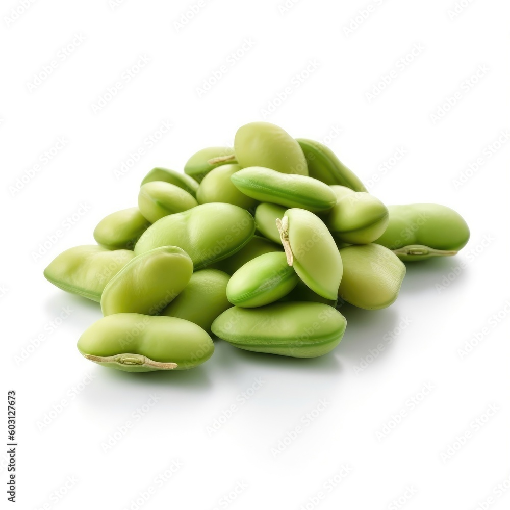 Fava Beans isolated on white background (generative AI) Fava Beans isolated on white background (generative AI)