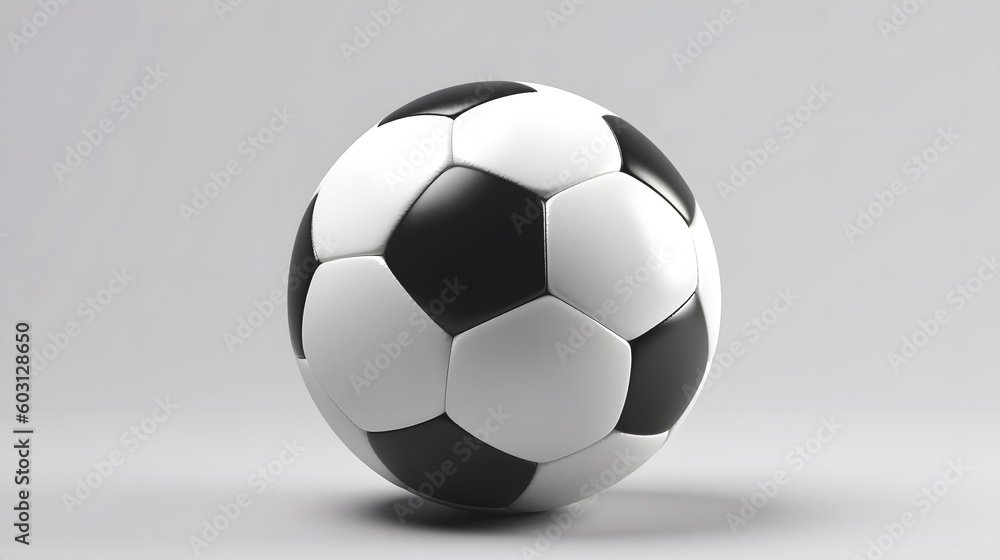 Plain and simple Soccer Ball on White Background. High-Quality Photorealistic Graphic Illustration.