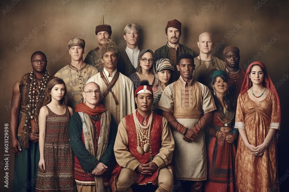 Embrace with this powerful image of diverse individuals standing in solidarity. Celebrate the beauty of our differences with various , cultures, and ages represented