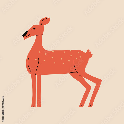 Roe. Vector illustration in hand drawn style.