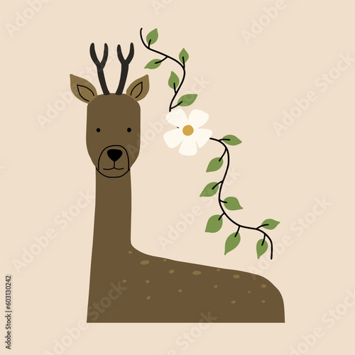 Roe. Vector illustration in hand drawn style.