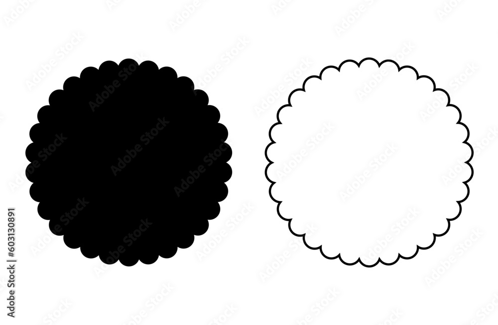 Scalloped bunting circle banner. Clipart image isolated on white