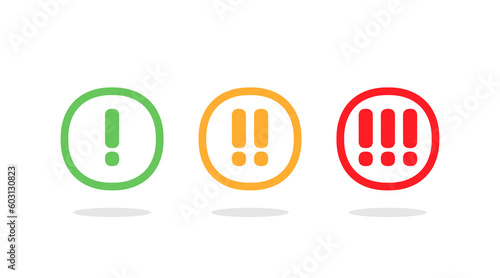 Low Medium High priority icon. Clipart image isolated on white background
