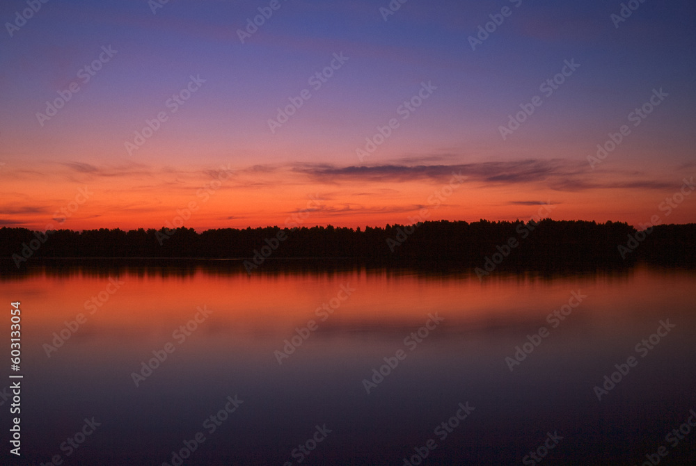 Summer nature lake water sunset landscape Summer nature lake water sunset landscape