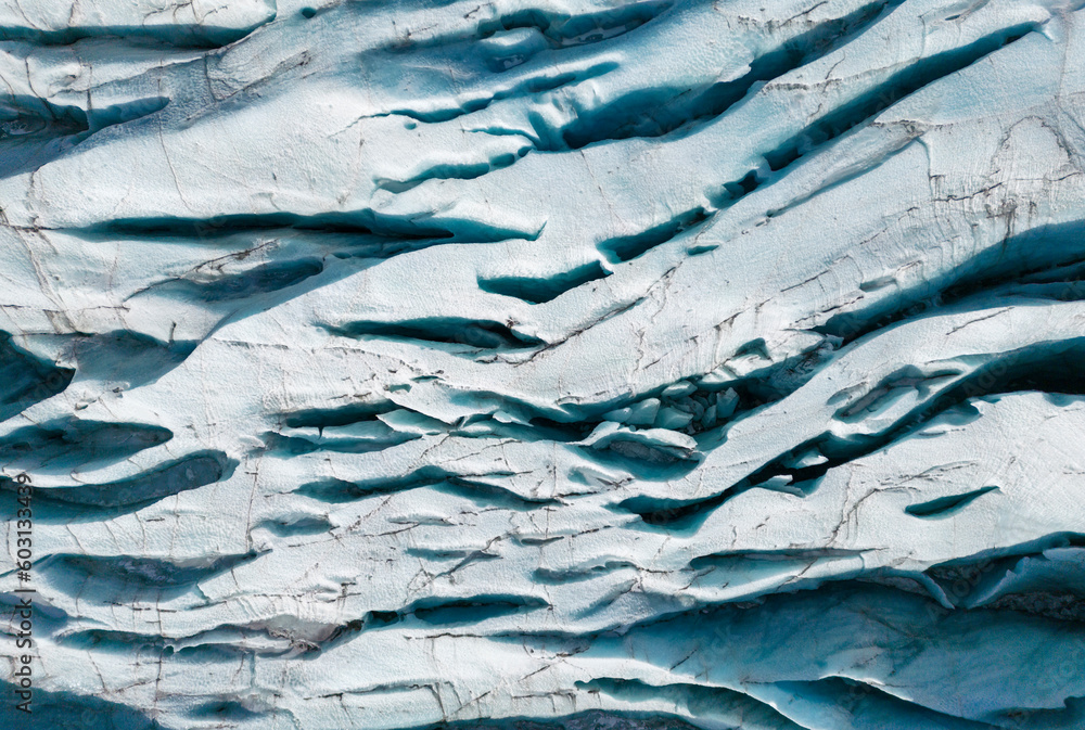 Looking down on a glacier