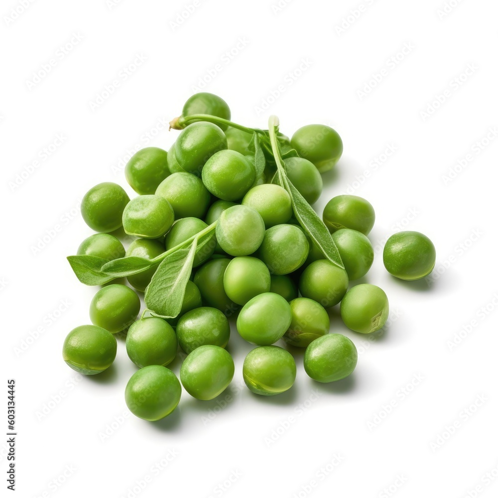 Peas isolated on white background (generative AI) Peas isolated on white background (generative AI)