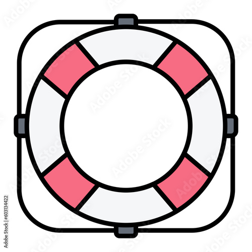 Lifebuoy Line Color Icon