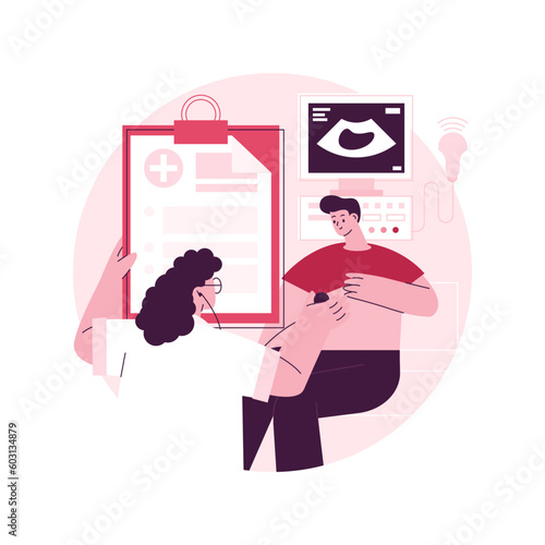 Head to toe physical examination abstract concept vector illustration. Head to toe exam, physical examination findings, clinical assessment, ultrasound, all the body systems abstract metaphor.