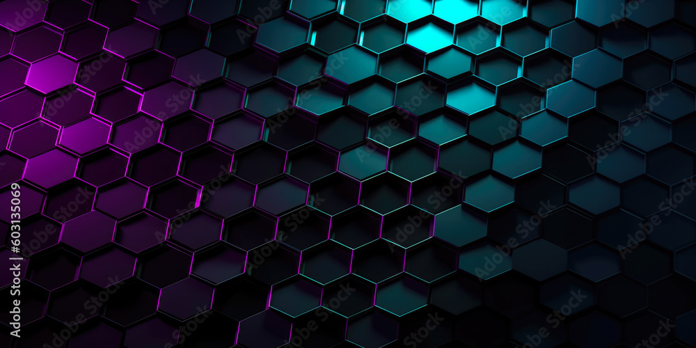 an abstract background of blue, purple and green hexagons, future tech, nanopunk, Generative AI an abstract background of blue, purple and green hexagons, future tech, nanopunk, Generative AI