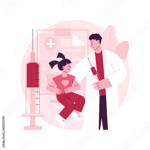 Vaccination of preteens and teens abstract concept vector illustration. Older children immunization, vaccination of teens and preteens, prevent kids from infectious diseases abstract metaphor.