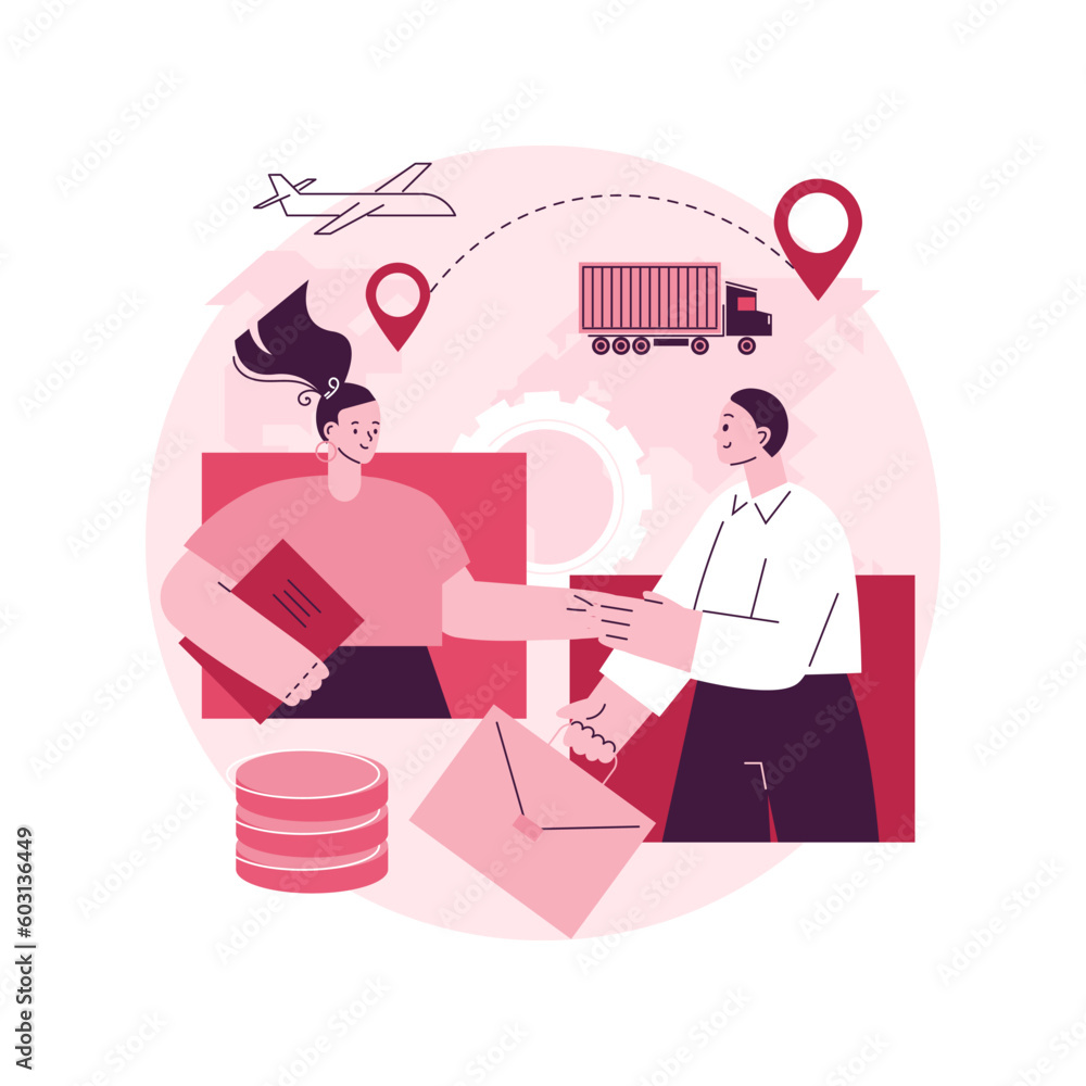 Collaborative logistics abstract concept vector illustration. Supply chain partners, freight cost optimization, collaborative storage, business decision, risk management abstract metaphor.