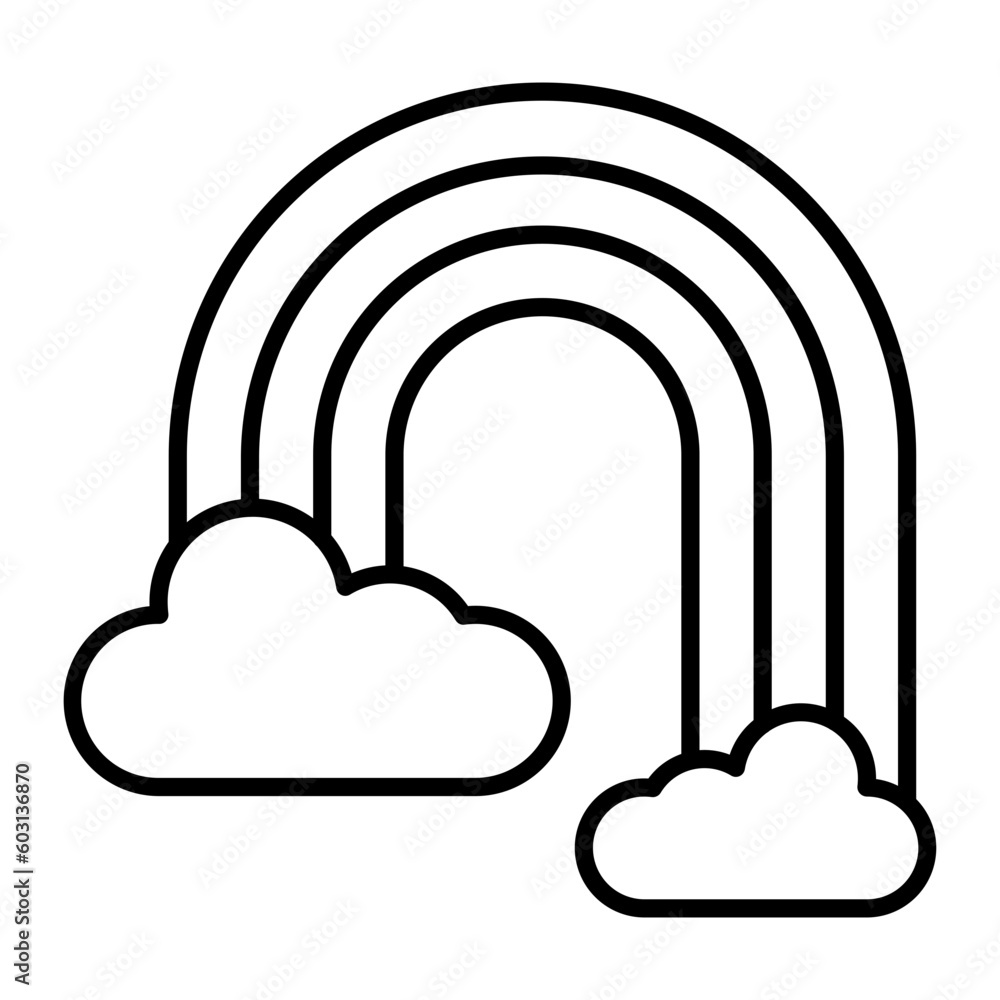 Rainbow Thin Line Icon Rainbow Thin Line Icon