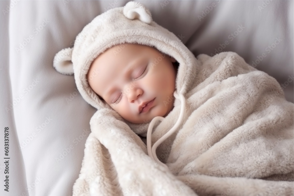 Cute baby sleeping. Generative AI Cute baby sleeping. Generative AI