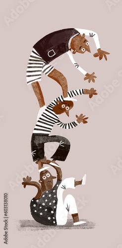 pyramid of human figures