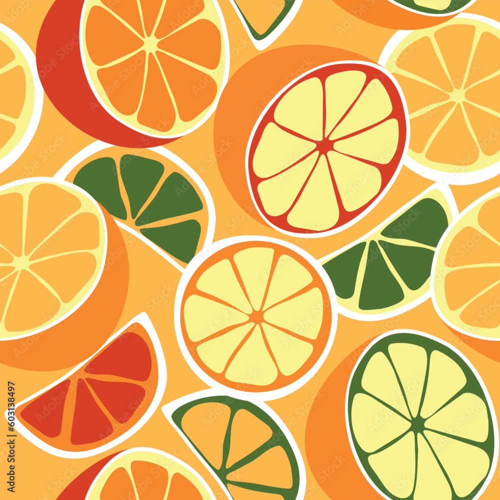 Colorful  citrus background, vector illustration.
