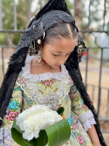 Girl in traditional dress from Valencia photo