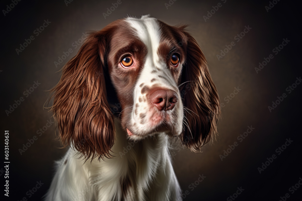 Generative AI. Portrait of a English Cocker Spaniel dog