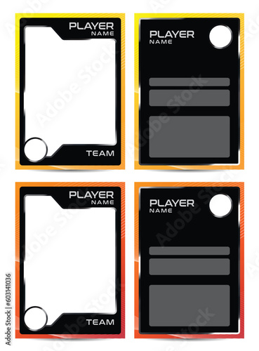 Sport player trading card frame border template